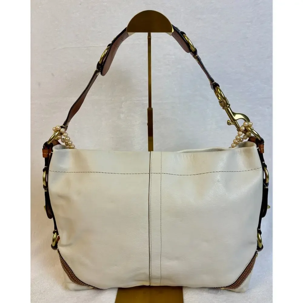 Coach Vintage Y2K Carly Hobo in Parchment with Chain